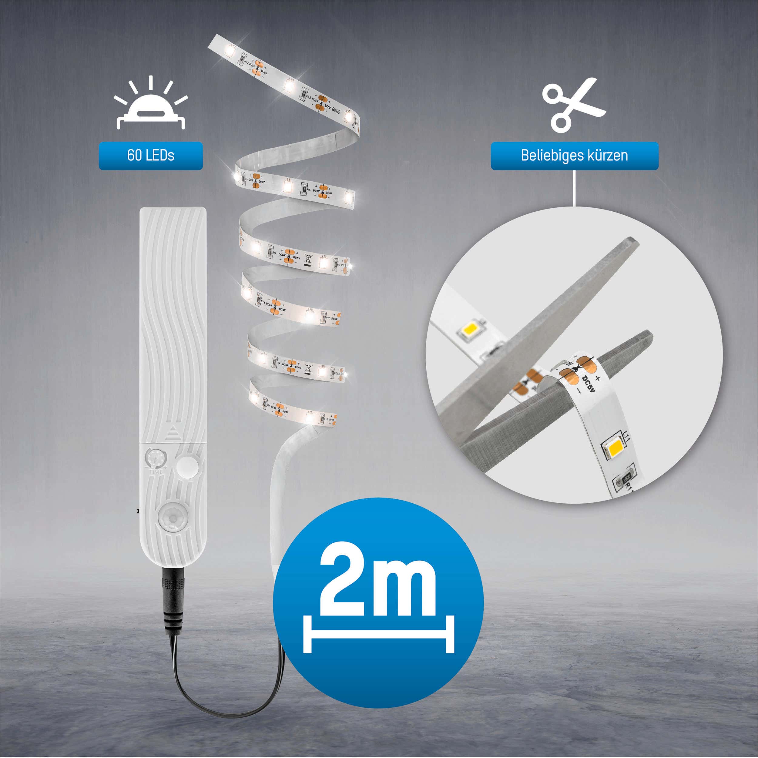 LED-Strip Sensor 2m Batteridriven 3000K - Ansmann | Bellalite LED-Strip Sensor 2m Batteridriven 3000K - Ansmann | Bellalite