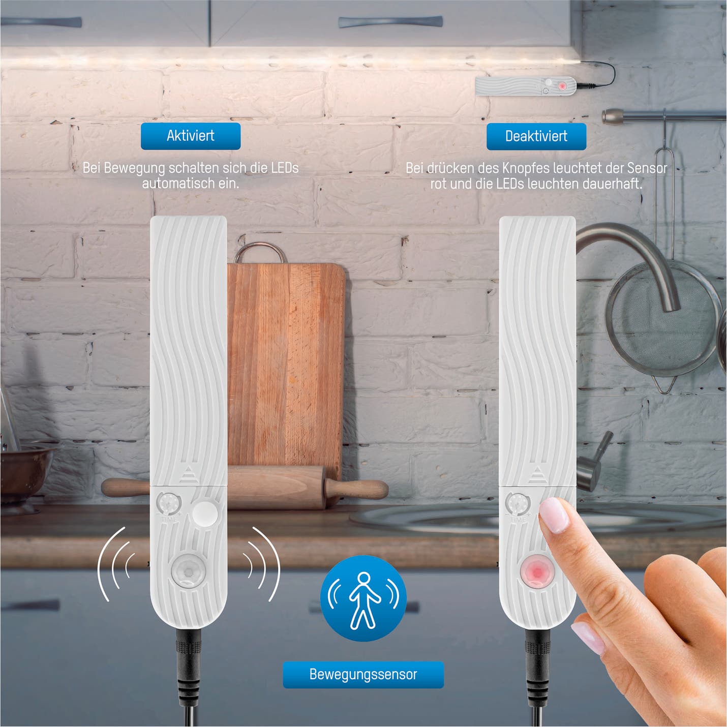 LED-Strip Sensor 2m Batteridriven 3000K - Ansmann | Bellalite LED-Strip Sensor 2m Batteridriven 3000K - Ansmann | Bellalite